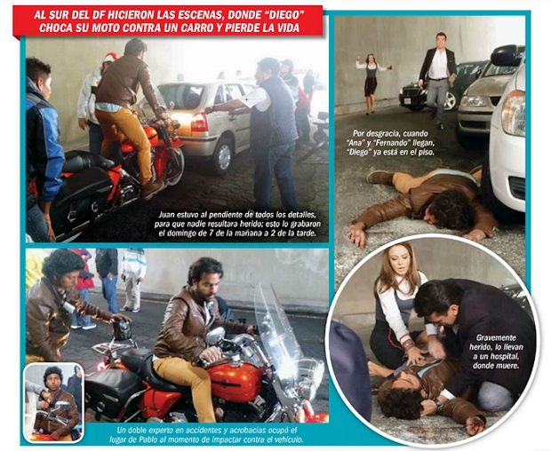 Diego, jadący na motorze, uderza w samochód i ulega śmiertelnemu wypadkowi (fot. TV Notas)